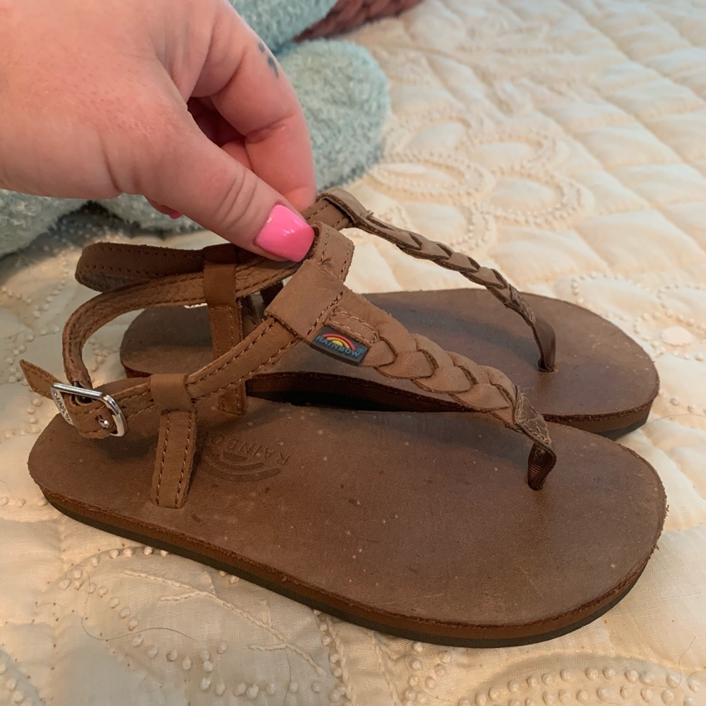 Rainbow Leather Sandals, Size 11-12 Youth
